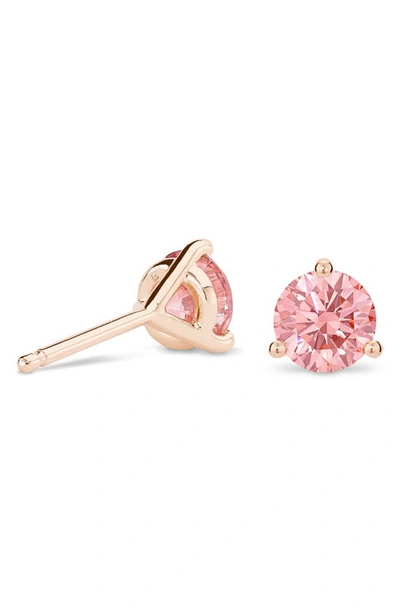 Shop Lightbox 2-carat Lab Grown Diamond Solitaire Stud Earrings In Pink/ 14k Rose Gold