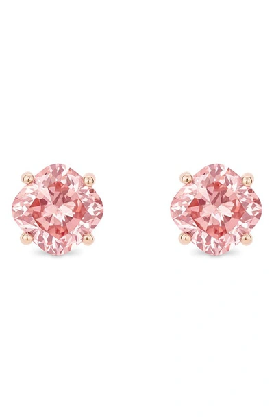 Shop Lightbox 1.5-carat Lab Grown Diamond Solitaire Cushion Stud Earrings In Pink/ 14k Rose Gold