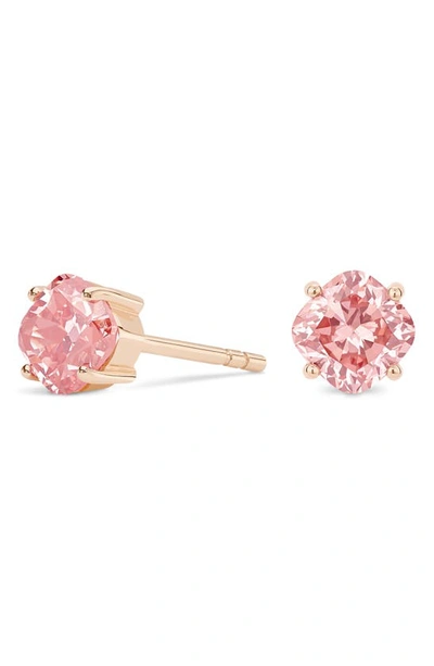 Shop Lightbox 1.5-carat Lab Grown Diamond Solitaire Cushion Stud Earrings In Pink/ 14k Rose Gold