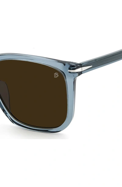 Shop David Beckham Eyewear David Beckham 57mm Square Sunglasses In Blue/ Brown