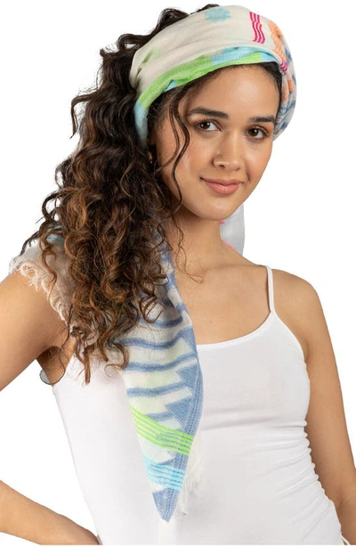 Shop Saachi Colorful Spring Scarf In Ivory
