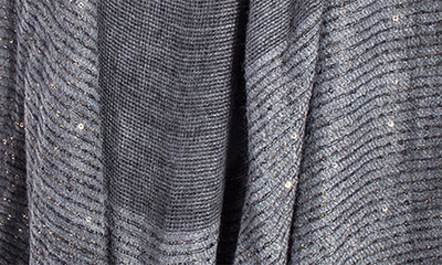 Saachi Raven Sequin Embellished Wrap Scarf In Gray
