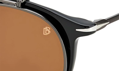 Shop David Beckham Eyewear 49mm Round Sunglasses In Black/ Brown