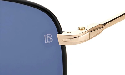 Shop David Beckham Eyewear 53mm Rectangular Sunglasses In Black Gold/ Blue
