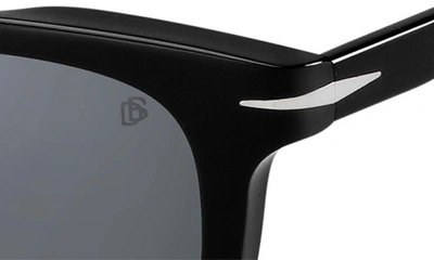 Shop David Beckham Eyewear 49mm Round Sunglasses In Black/ Silver Mirror