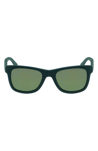 Lacoste 52mm Foldable Retro Frame Sunglasses In Matte Green