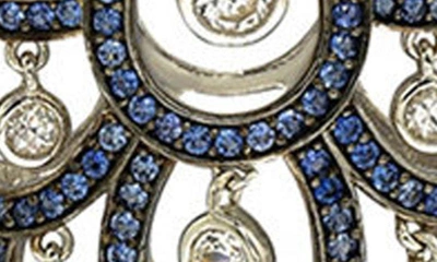 Shop Suzy Levian Sterling Silver Sapphire Pavé Necklace In Blue