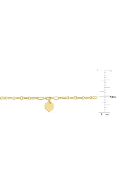 Delmar Two-tone Heart And Ball Bead Chain Necklace In Gold Silver Multi-color