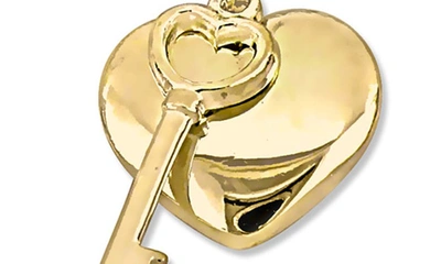 Delmar Heart & Key Charm Bracelet In Gold