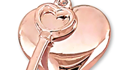 Delmar Heart & Key Charm Bracelet In Rose