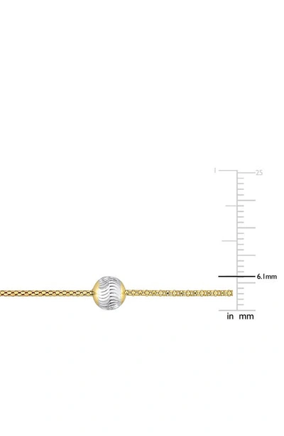Delmar 6mm Ball Station Chain Bracelet In Gold