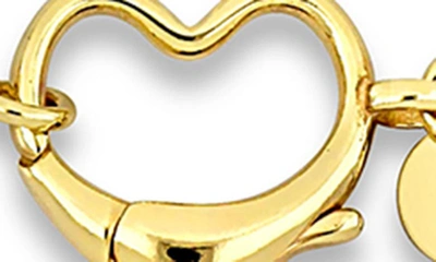 Delmar Open Heart Bead Link Bracelet In Gold