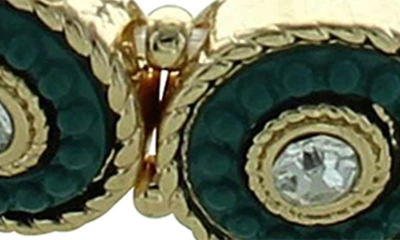 Shop Olivia Welles Full Circle Stretch Bracelet In Gold / Green / Clear