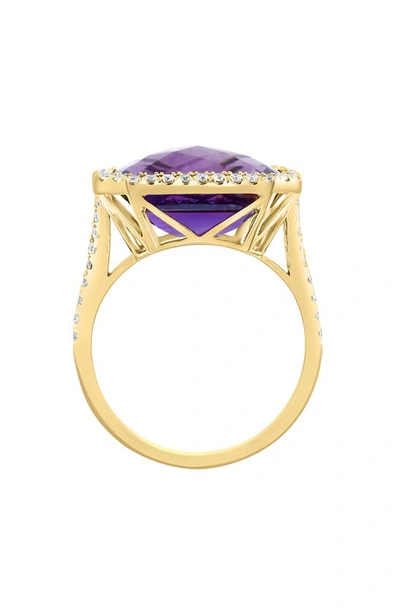 Shop Effy 14k Yellow Gold Amethyst & Diamond Ring In Purple