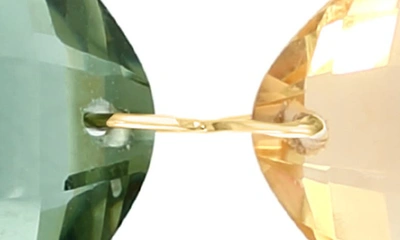 Effy 14k Yellow Gold Green Quartz Citrine & Diamond Drop Earrings In Gold Multi