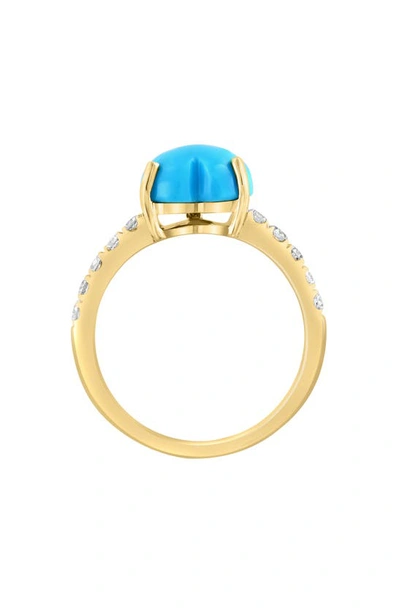 Shop Effy 14k Yellow Gold Turquoise & Diamond Ring In Blue