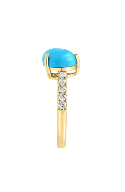 Shop Effy 14k Yellow Gold Turquoise & Diamond Ring In Blue