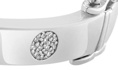 Effy Sterling Silver Diamond Bangle Bracelet In Silver