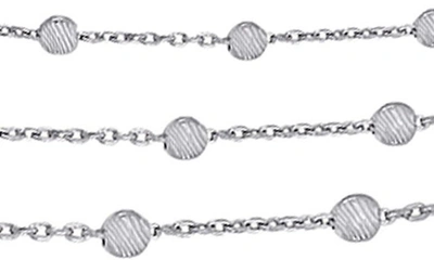 Shop Delmar Sterling Silver Ball Station Chain Triple Strand Necklace