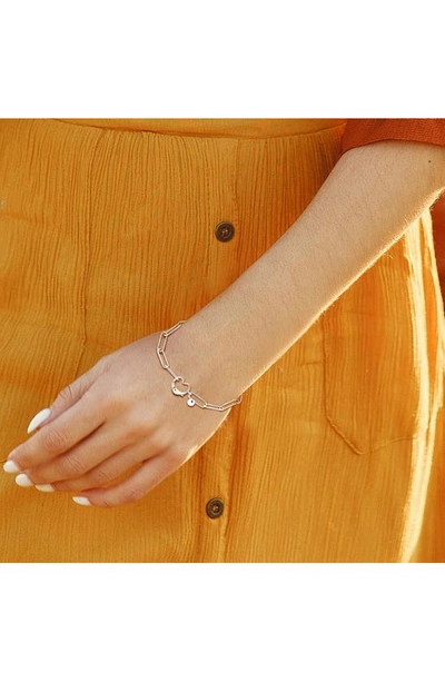 Delmar Heart Paperclip Link Bracelet In Silver