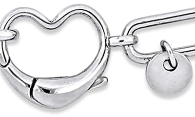 Delmar Heart Paperclip Link Bracelet In Silver