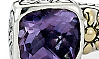 Samuel B. 18k & Silver 2.90 Ct. Tw. Amethyst Floral Bangle Bracelet In Purple