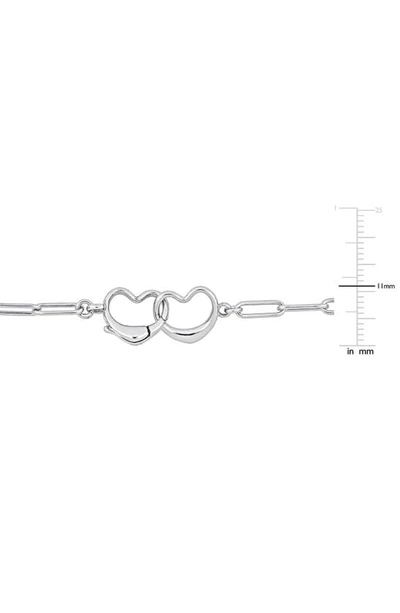 Delmar Open Heart Paperclip Link Necklace In Silver