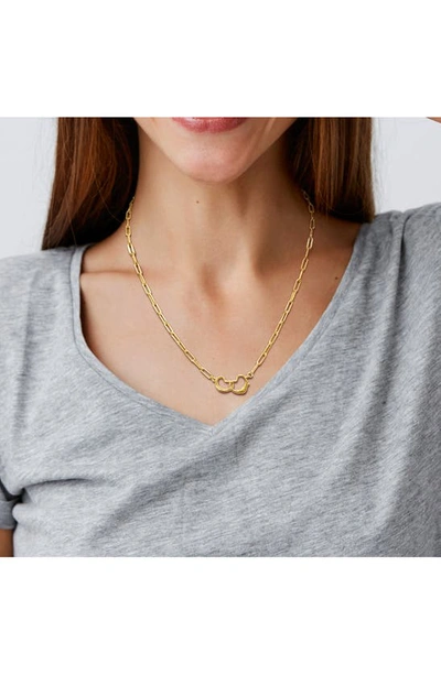 Delmar Open Heart Paperclip Link Necklace In Gold