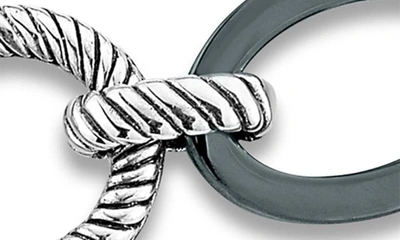 Samuel B. Sterling Silver Ceramic Link Bracelet In Black