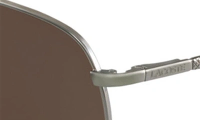 Shop Lacoste 57mm Aviator Sunglasses In Gunmetal
