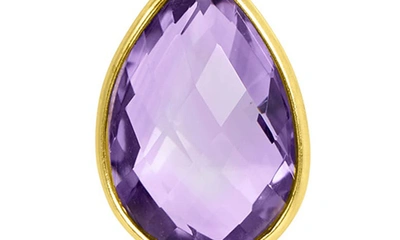 Shop Savvy Cie Jewels 18k Gold Plated Sterling Silver Semiprecious Stone Pendant Necklace In Purple
