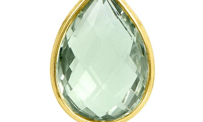 Shop Savvy Cie Jewels 18k Gold Plated Sterling Silver Semiprecious Stone Pendant Necklace In Green