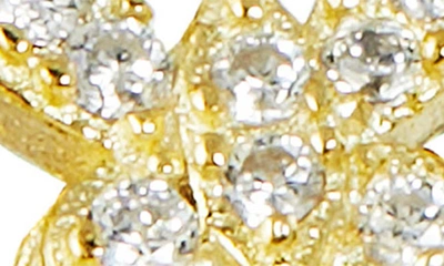 Shop Savvy Cie Jewels 18k Gold Plated Sterling Silver Cubic Zircona Butterfly Huggie Hoop Earrings In Yellow