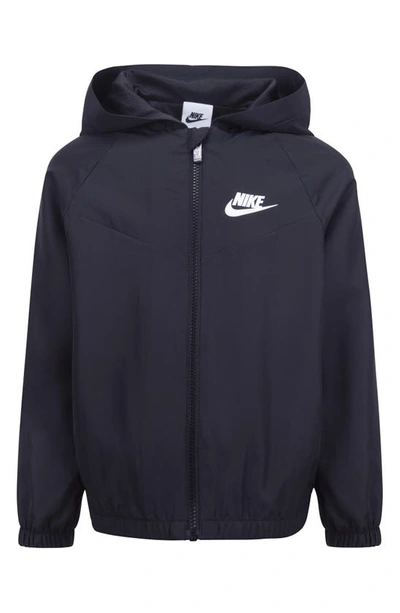 Nike Kids' Split Futura Raglan Windrunner Jacket In Black
