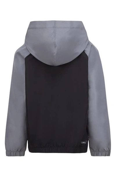 Nike Little Boys Split Futura Raglan Wind Runner In Black/ Smoke Grey