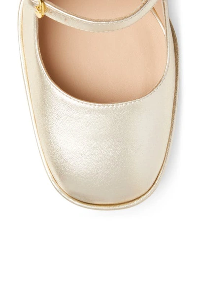 Stuart Weitzman Skyhigh 145 Mary Jane Platform Pump In Light Gold