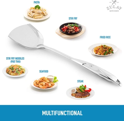 Zulay Kitchen Heavy Duty Wok Spatula With Heat Resistant Handle In Silver