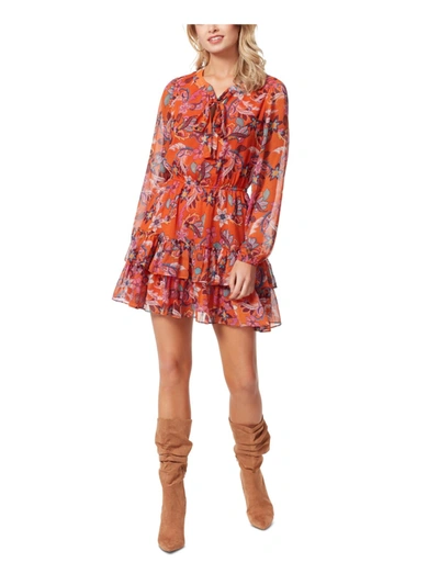 Shop Jessica Simpson Womens Ruffled Short Mini Dress In Multi