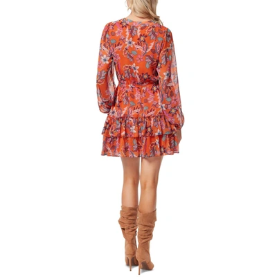 Shop Jessica Simpson Womens Ruffled Short Mini Dress In Multi