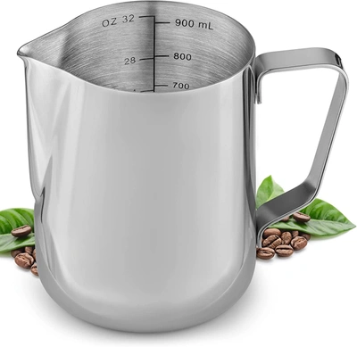 Zulay Kitchen 32oz Stainless Steel Milk Frothing Pitcher In Silver