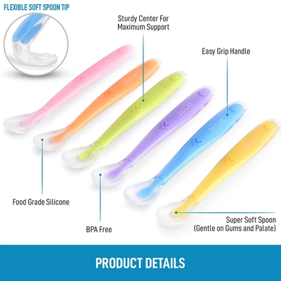 Shop Zulay Kitchen Silicone Baby Spoon (6 Pack) In Multi