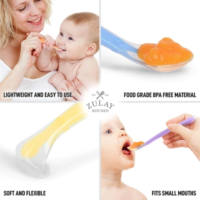 Shop Zulay Kitchen Silicone Baby Spoon (6 Pack) In Multi