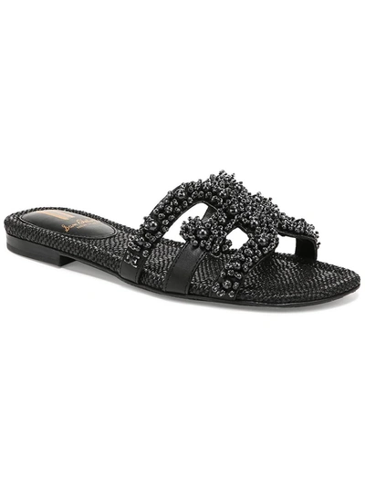 Shop Sam Edelman Bay Perla Womens Embellished Slip On Slide Sandals In Multi