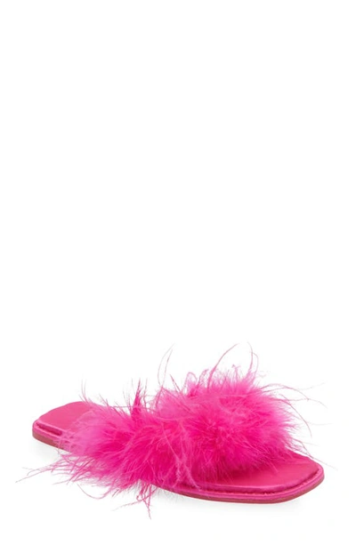 Shop Azalea Wang Pammy Feather Sandal In Pink