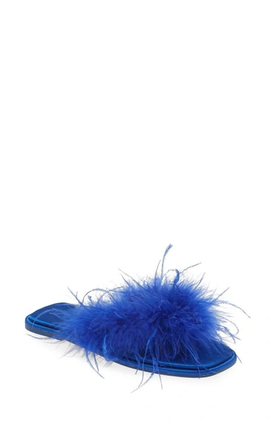 Shop Azalea Wang Pammy Feather Sandal In Blue