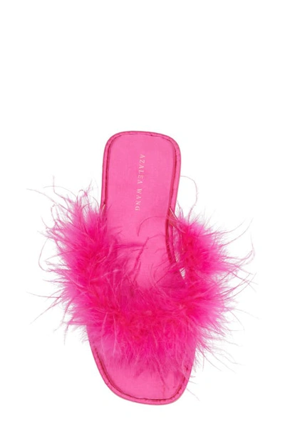 Shop Azalea Wang Pammy Feather Sandal In Pink