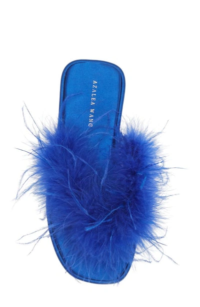Shop Azalea Wang Pammy Feather Sandal In Blue
