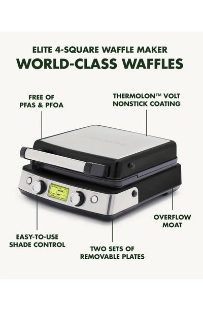 Shop Greenpan Elite Ceramic Nonstick 4-square Waffle Maker In Black