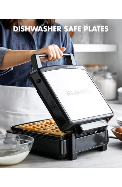 Shop Greenpan Elite Ceramic Nonstick 4-square Waffle Maker In Black