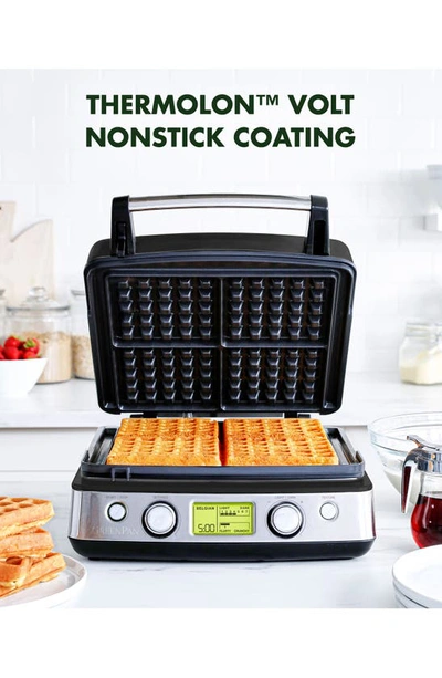 Shop Greenpan Elite Ceramic Nonstick 4-square Waffle Maker In Black